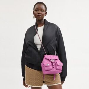 Coach Fuchsia Quilted Backpack
